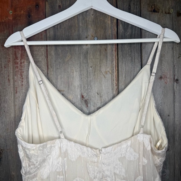 ASOS Just Me Satin Jacquard Maxi Dress in Cream Large - Picture 9 of 16